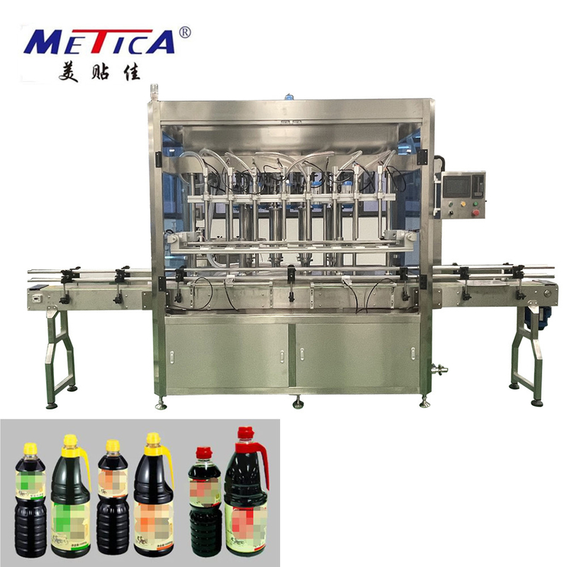 500 kg automatische Flaschenfüllmaschine mit PLC-Steuerungssystem und servomotorgetriebener Kolbenfüllmaschine
