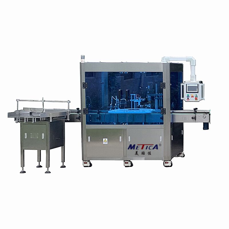 Eintrittsniveau Automatische Füllflasche für ätherische Öle Crimping-Maschine 1200-1800BPH 2-Kopf Getriebe Pumpe Einzel Crimp