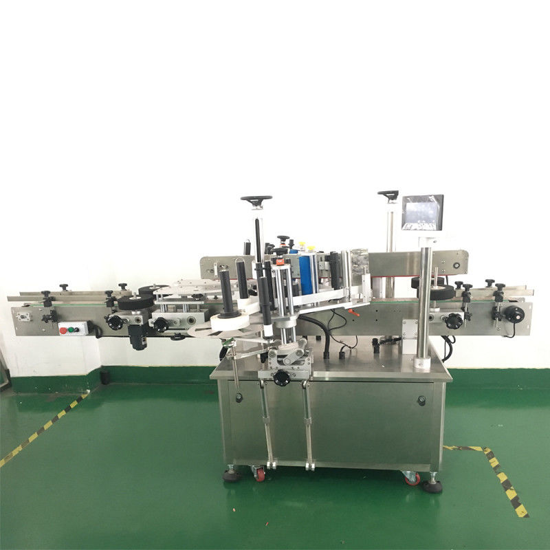 Automatische Etikettiermaschine mit zwei Seiten für Kartone und quadratische Etikettiermaschine der runden Flasche